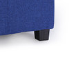 Victoria 18 Inches Modern Linen Fabric Square Storage Ottoman(Blue)