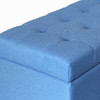 Luna 36 Inches Large Modern Linen Fabric Rectangle Storage Ottoman(Blue)