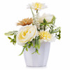  Mixed Artificial Peony and Dahlia Flower Arrangement  in White Pot (Beige)