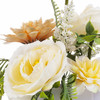  Mixed Artificial Peony and Dahlia Flower Arrangement  in White Pot (Beige)