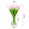  Artificial Real Touch Tulips Flower Arrangement in Clear Glass Vase With Faux Water(Pink)