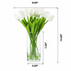  Artificial Real Touch Tulips Flower Arrangement in Clear Glass Vase With Faux Water(White)