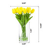 Artificial Real Touch Tulips Flower Arrangement in Clear Glass Vase With Faux Water(Yellow)