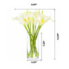  Artificial Real Touch Calla Lily Flower Arrangement in Clear Glass Vase With Faux Water(Ivory)