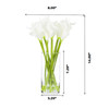 Artificial Real Touch Calla Lily Flower Arrangement in Clear Glass Vase With Faux Water(White)