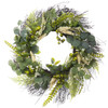 24" Artificial Eucalyptus Leaves Wreath with Green Berry  for Festival Celebration Front Door Wall Window Party Decoration