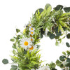 22" Artificial Daisy Flower  Wreath with Green Leaves for Festival Celebration Front Door Wall Window Party Decoration