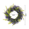 24" Artificial Lavender Flower  Wreath with Green Leaves for Festival Celebration Front Door Wall Window Party Decoration