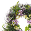 24" Artificial Mixed Hydrangea Flower  Wreath with Green Leaves for Festival Celebration Front Door Wall Window Party Decoration