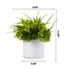 Mixed Artificial Eucalyptus Grass Arrangement  in White Ceramic Vase(Green)