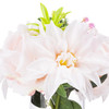 Mixed Silk Rose and Dahlia  Flower Arrangement in Clear Glass Vase With Faux Water(Blush)