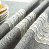  Light Grey High Quality Rectangle Cotton and Linen Tablecloth with Tassels