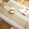 Brown High Quality Rectangle Cotton and Linen Tablecloth with Tassels
