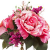  Mixed Artificial Silk Rose Flower  Arrangement in Clear Glass Vase With Faux Water(Fuchsia Pink)