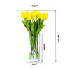 Artificial Real Touch Tulips Flower Arrangement in  Glass Vase With Faux Water(Yellow)