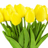 Artificial Real Touch Tulips Flower Arrangement in  Glass Vase With Faux Water(Yellow)