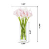  Artificial Real Touch Lilies Flower Arrangement in  Glass Vase With Faux Water(Pink)