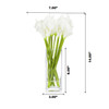 Artificial Real Touch Lilies Flower Arrangement in  Glass Vase With Faux Water(White)