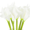 Artificial Real Touch Lilies Flower Arrangement in  Glass Vase With Faux Water(White)