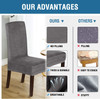 Soft Thick Solid Velvet Fabric Stretchy Universal Dining Chair Slipcovers (Grey)