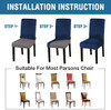 Soft Thick Solid Velvet Fabric Stretchy Universal Dining Chair Slipcovers (Dark Blue)