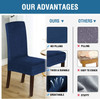 Soft Thick Solid Velvet Fabric Stretchy Universal Dining Chair Slipcovers (Dark Blue)