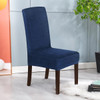 Soft Thick Solid Velvet Fabric Stretchy Universal Dining Chair Slipcovers (Dark Blue)