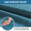 Soft Thick Solid Velvet Fabric Stretchy Universal Dining Chair Slipcovers (Peacock Blue)