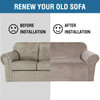  Ultra Soft Thick Stretch Velvet Fabric Armchair Slipcover  for Living Room( Taupe