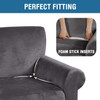 Ultra Soft Thick Stretch Velvet Fabric Sofa Slipcover  for 3 Cushion Couch Covers (Grey)
