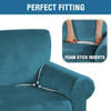 Ultra Soft Thick Stretch Velvet Fabric Sofa Slipcover  for 3 Cushion Couch Covers (Peacock Blue)