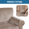Ultra Soft Thick Stretch Velvet Fabric Sofa Slipcover  for 3 Cushion Couch Covers (Taupe)