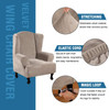 Super Stretch Velvet Slip Resistant Stylish Wingback Chair Slipcover  with Elastic Bottom(Taupe)