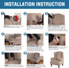 Super Stretch Velvet Slip Resistant Stylish Wingback Chair Slipcover  with Elastic Bottom(Taupe)