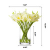 20 Pieces Artificial Real Touch Lilies Flower Arrangement in  Glass Vase With Faux Water(Ivory)