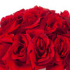 18 Heads Silk Rose Flower Arrangement in White Ceramic Pot(Red)