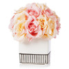 18 Heads Silk Rose Flower Arrangement in White Ceramic Pot(Beige Pink)