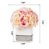 18 Heads Silk Rose Flower Arrangement in White Ceramic Pot(Beige Pink)