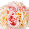 18 Heads Silk Rose Flower Arrangement in White Ceramic Pot(Beige Pink)