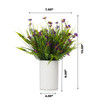 Artificial Mixed Floral Arrangement in White Ceramic Vase(Purple)