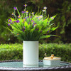 Artificial Mixed Floral Arrangement in White Ceramic Vase(Purple)