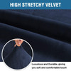  One Piece Extra Large Removable Stretch Velvet Fabric Ottoman Slipcover with Elastic Bottom(Dark Blue)