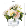 Artificial Silk Dahlia Flower Arrangement in Clear Glass Vase With Faux Water(Cream Pink)