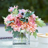 Daisy and Mixed Flower Arrangements in Clear Glass Vase with Acrylic Water(Pink)