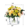 Daisy and Mixed Flower Arrangements in Clear Glass Vase with Acrylic Water(Yellow)