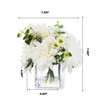 Mixed Artificial Dahlia Flower Arrangement in Cube Glass Vase With Faux Water(Cream)
