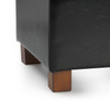 Nova 18 Inches Modern Elegant Leather Square Storage Ottoman(Black)