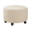 Round Ottoman Slipcover Footstool Protector Covers Storage Stool Ottoman Covers Stretch with Elastic Bottom(Ivory