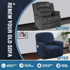 Real Velvet  Spandex  Recliner Chair Slipcover with Elastic Bottom Side Pocket(Dark Blue)