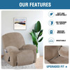 Real Velvet  Spandex  Recliner Chair Slipcover with Elastic Bottom Side Pocket(Taupe)
